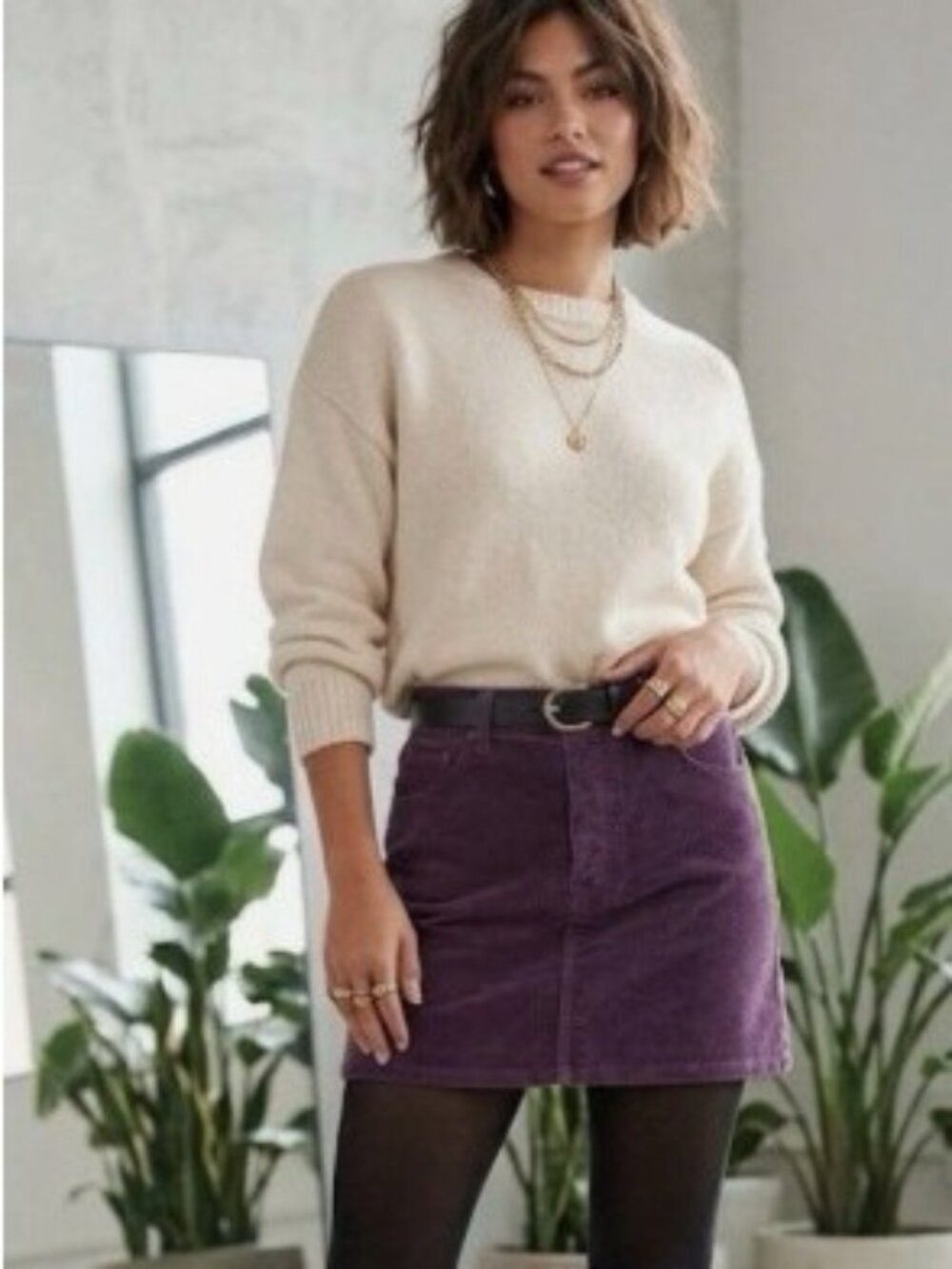 Levi's Strauss Icon Skirt Women's Size 25 Purple Mid Rise Corduroy Pockets NWT